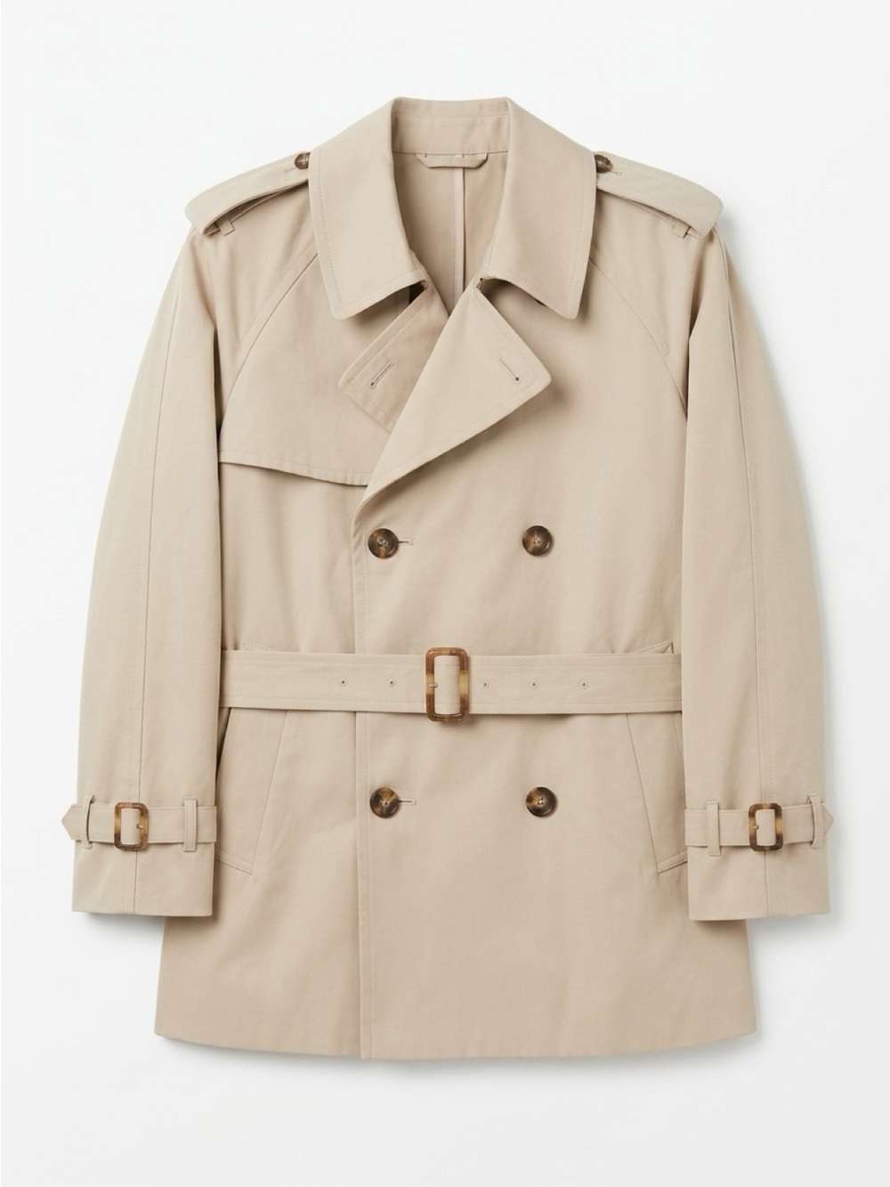 XSIDE Cropped Double Breasted Trench Coat Size L